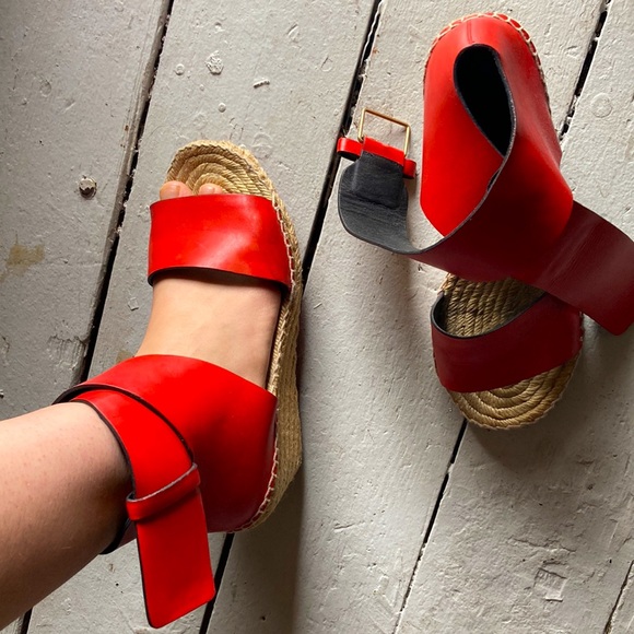 CÉLINE red espadrille wedges - Picture 3 of 9